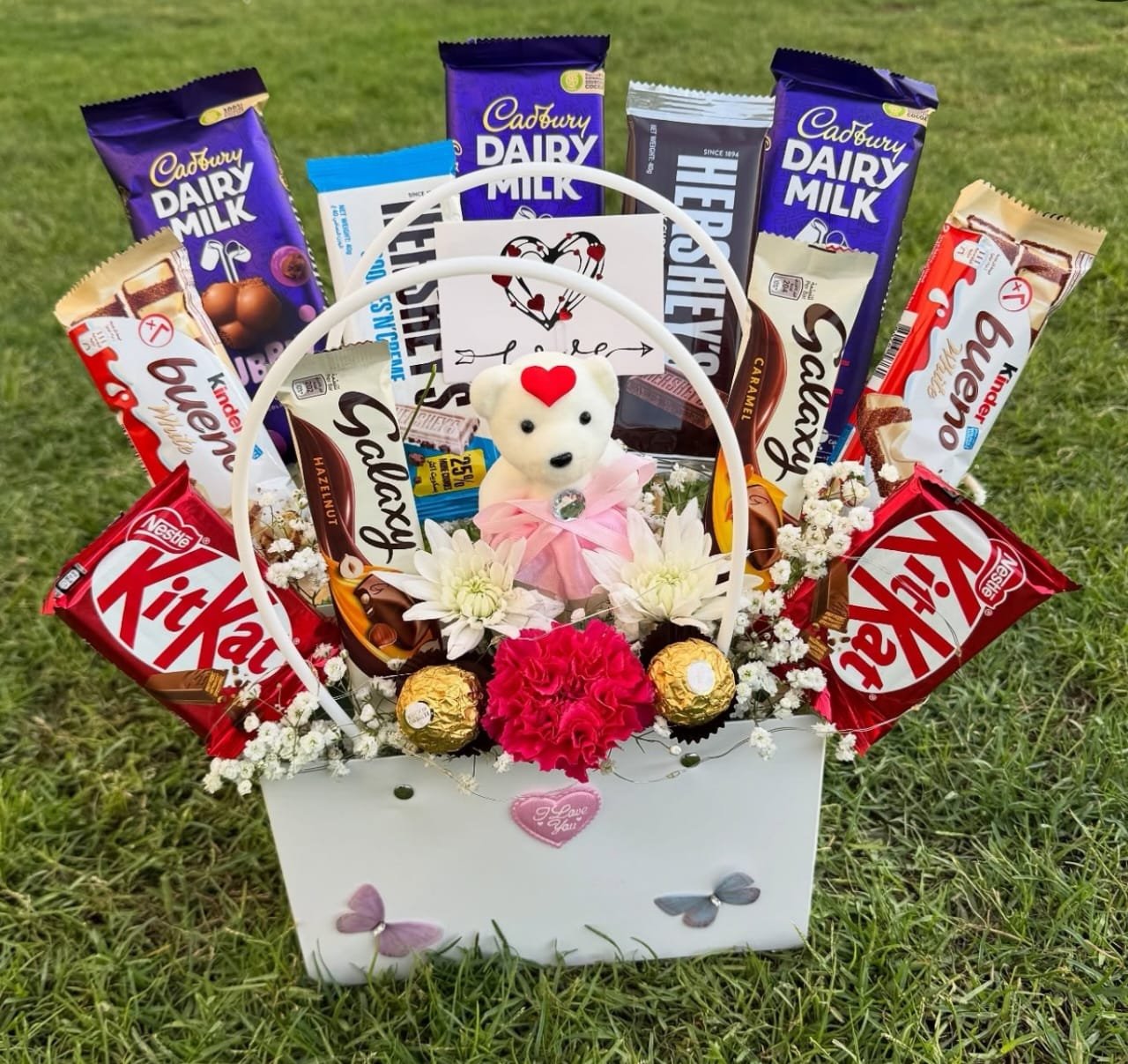 fresh flower bouquet & chocolate combo fresh flower bouquet & chocolate combo